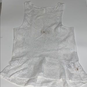 Hollister white lace blouse